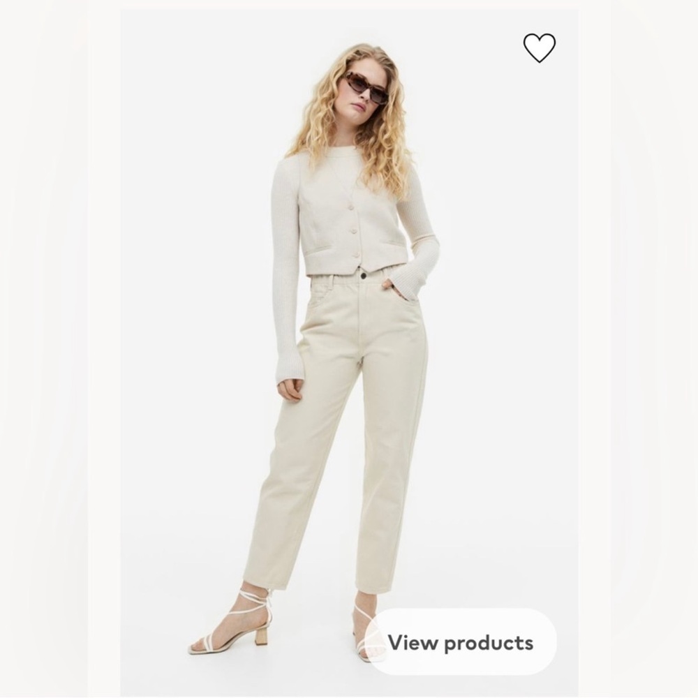 H&M twill beige pants - great condition - size 2
